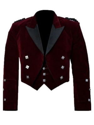 Amazing Red Velvet Prince Charlie Jacket