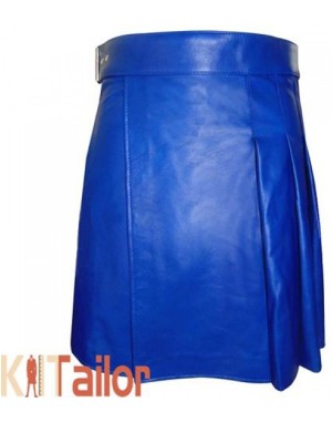 Blue Leather Kilt Custom Made