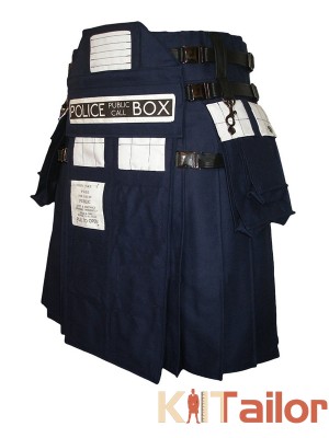 Police  Box Modern Kilt With Side Pockets