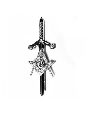 Claymore Sword Masonic Kilt Pin Celtic Design Chrome Finish