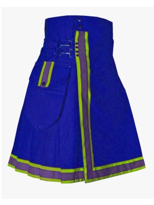 Royal Blue Kilt With Cargo Pockets